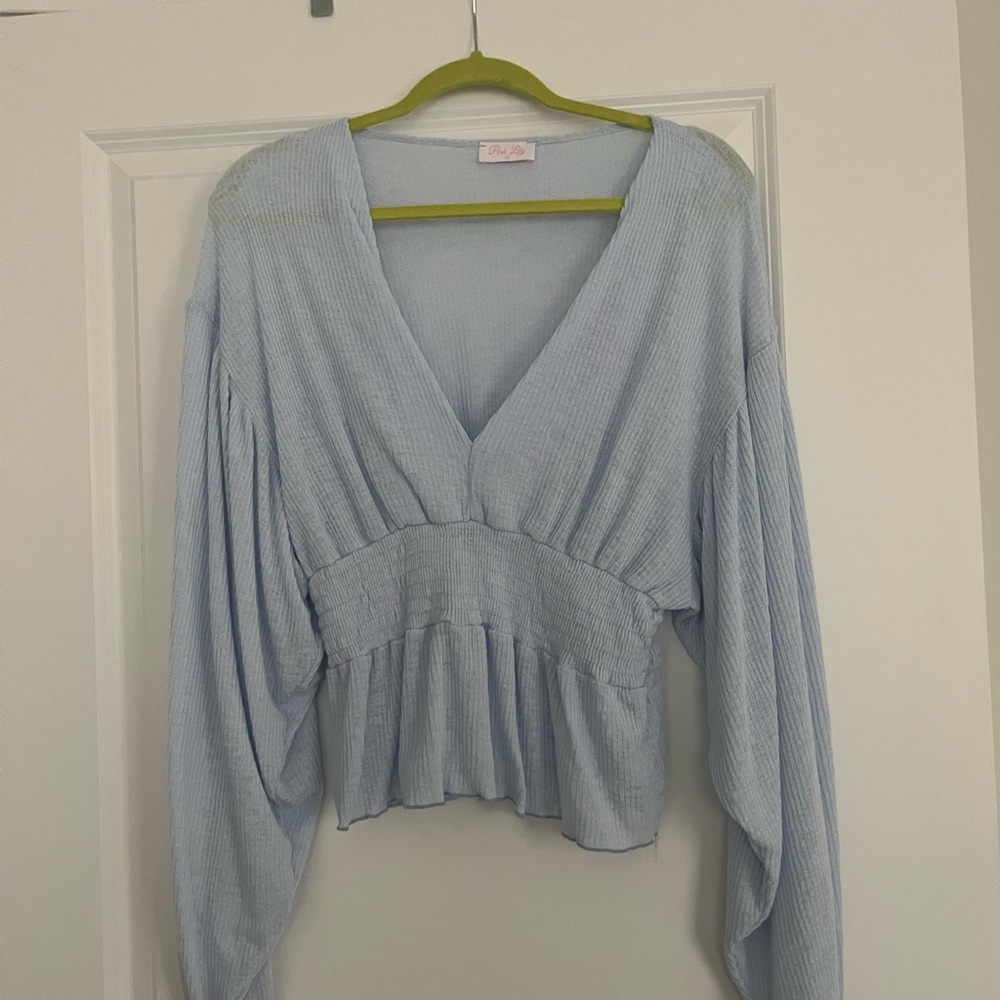 Pink lily flowy long sleeve